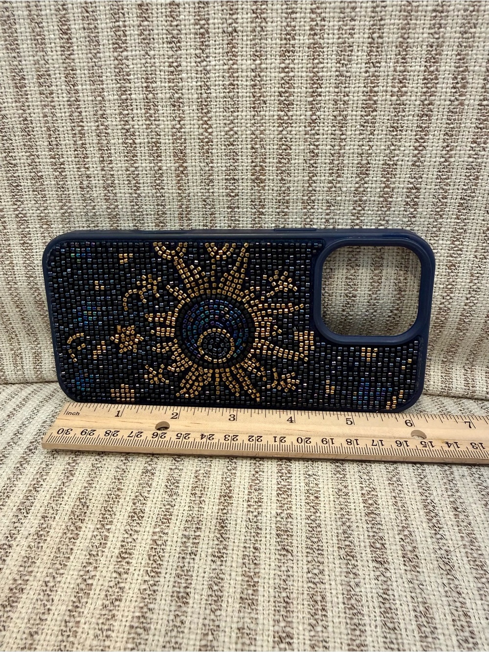 Beaded navy moon phone case 16 Pro Max in like new condition #beaded #celestial - Picture 6 of 6